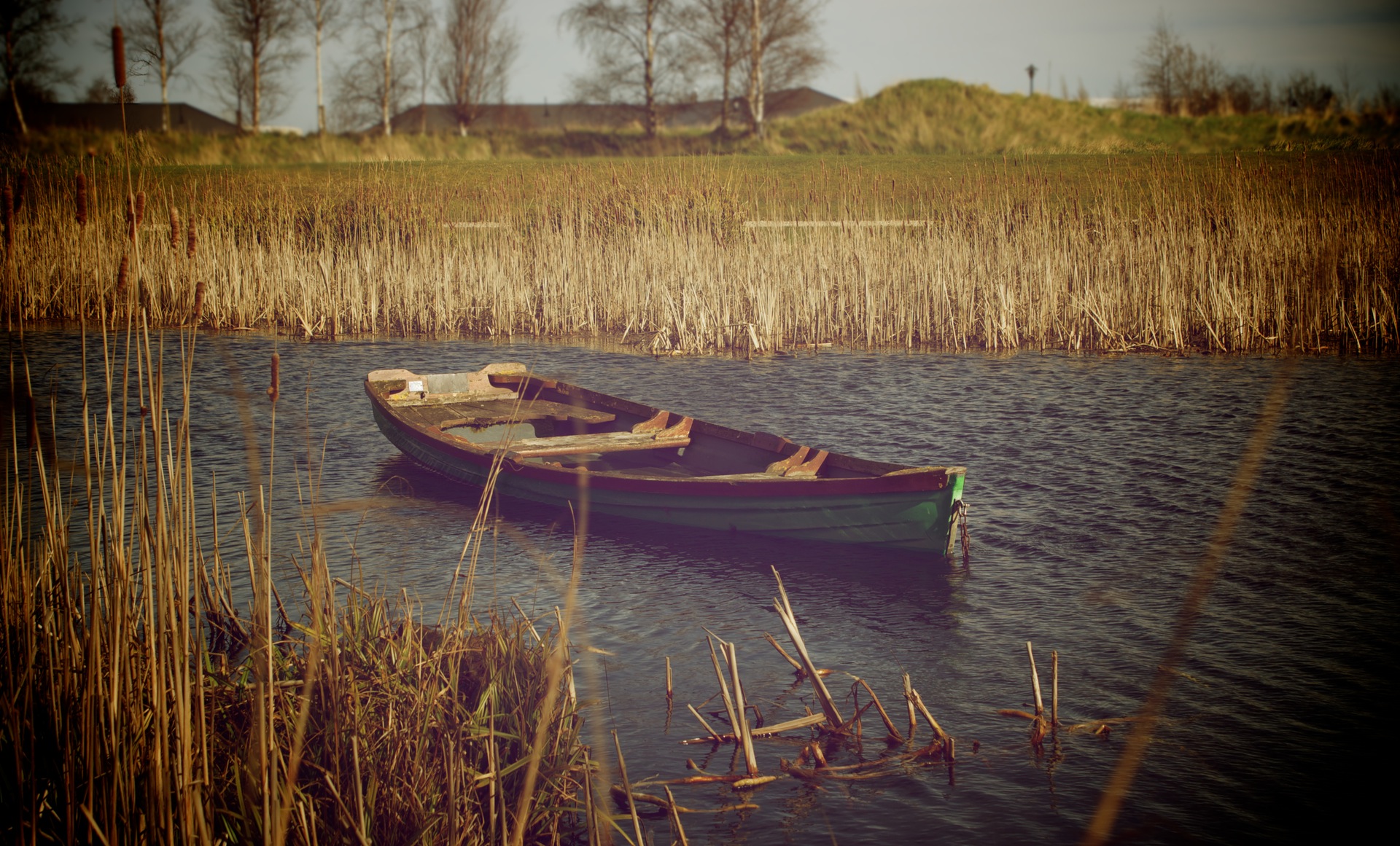 water-boat-pond-lonely